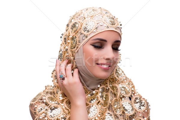 Muçulmano mulher moda isolado branco beleza Foto stock © Elnur
