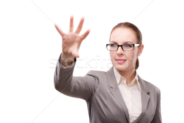 Strict serious businesswoman isolated on white Stock photo © Elnur