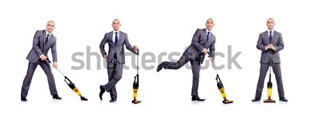 Businessman with shackles on white Stock photo © Elnur