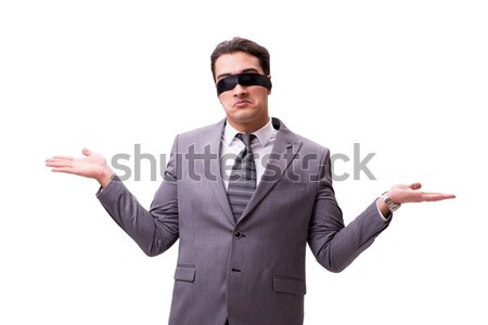 Blindfolded businessman isolated on white Stock photo © Elnur