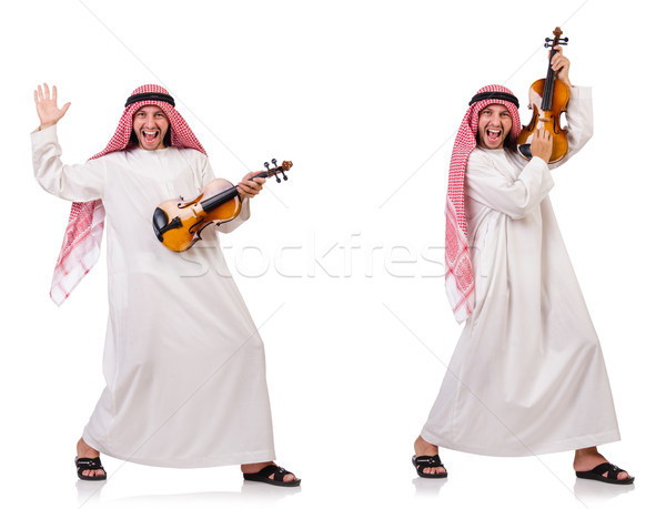 The arab man playing violing on white Stock photo © Elnur
