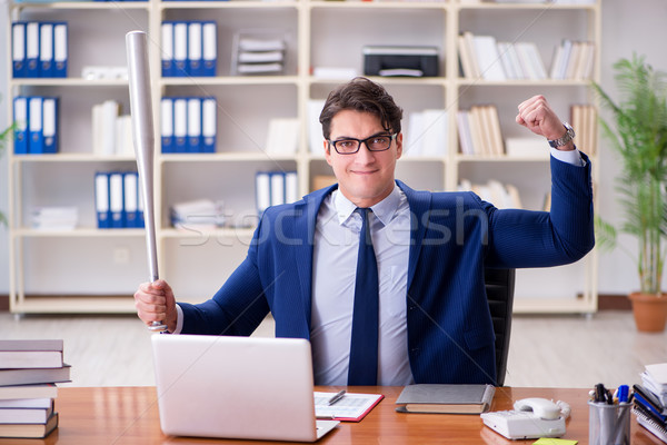 öfkeli agresif işadamı ofis adam çalışmak Stok fotoğraf © Elnur
