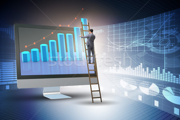 Geschäftsmann wirtschaftlichen Prognose Charts Computer Mann Stock foto © Elnur