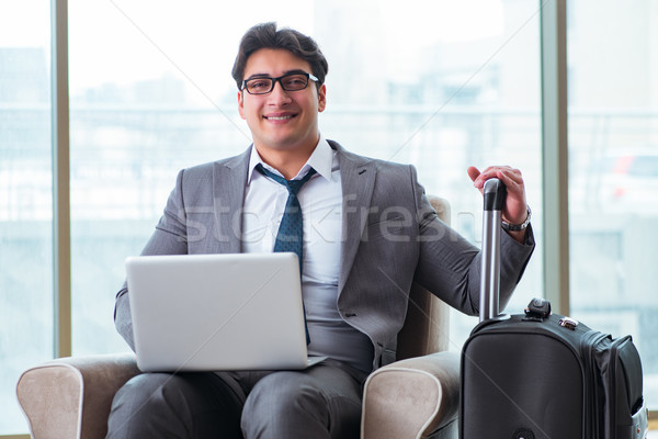 молодые бизнесмен аэропорту бизнеса Lounge ждет Сток-фото © Elnur