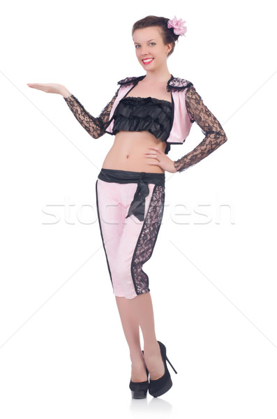 Foto stock: Mujer · aislado · blanco · deporte · muerte · persona