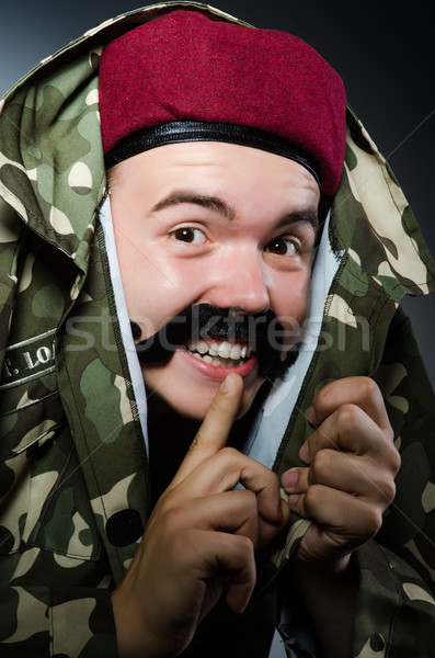 Funny soldier in military concept Stock photo © Elnur