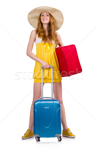 Vrouw zomervakantie witte meisje gelukkig mode Stockfoto © Elnur