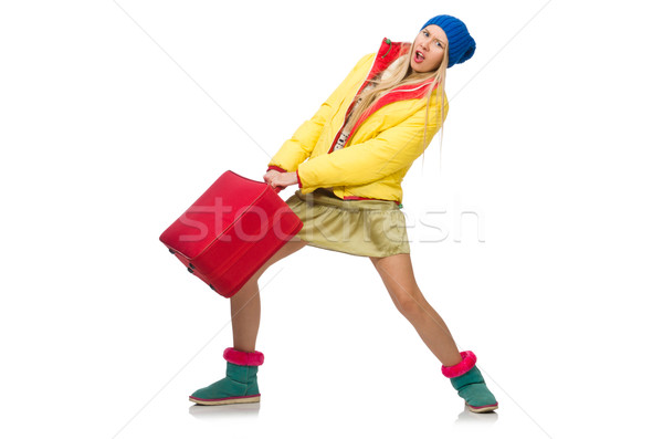 A girl in bright winter clothes isolated on white Stock photo © Elnur