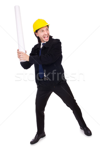 Young construction architect isolated on the white Stock photo © Elnur