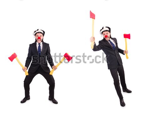 Funny clown businessman isolated on the white background Stock photo © Elnur