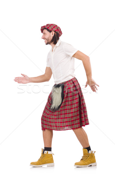 Scotsman greeting somebody isolated on white Stock photo © Elnur