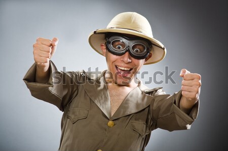 Man wearing safari hat in funny concept Stock photo © Elnur