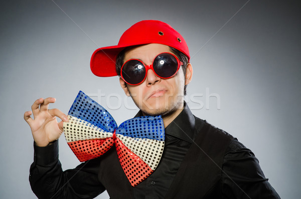 Funny man with giant bow tie Stock photo © Elnur