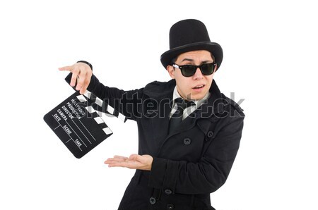 Young man with gun isolated on white Stock photo © Elnur