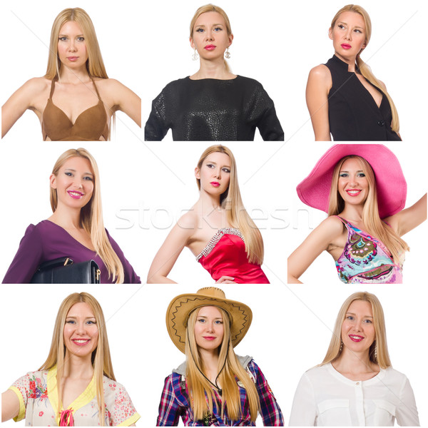 Collage of many faces from same model Stock photo © Elnur