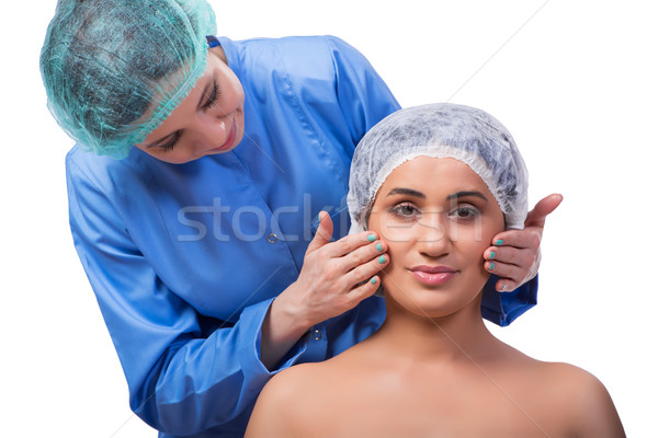 Młoda kobieta chirurgia plastyczna odizolowany biały dziewczyna ręce Zdjęcia stock © Elnur