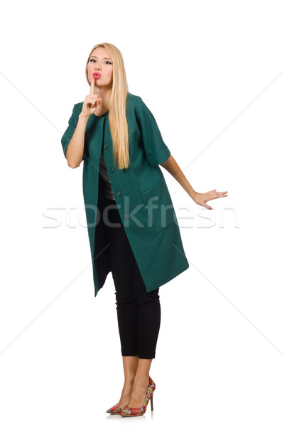 Woman in green coat isolated on white Stock photo © Elnur