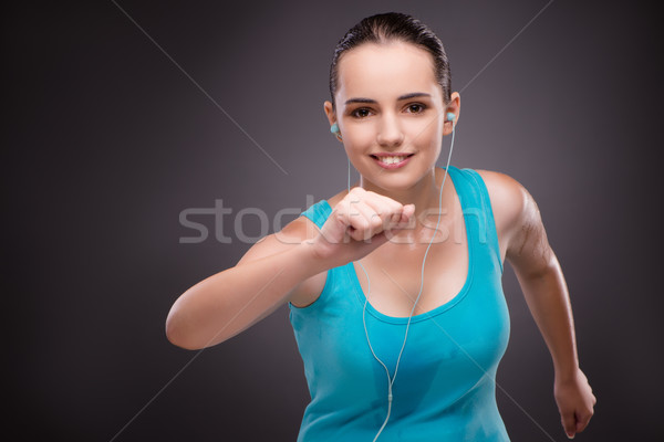 Foto stock: Mulher · jovem · esportes · esportes · mulher · música · corpo