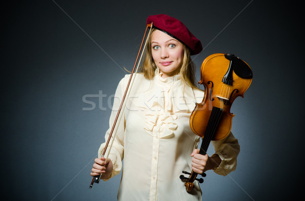 Foto stock: Mujer · violín · jugador · musical · concierto · sonido