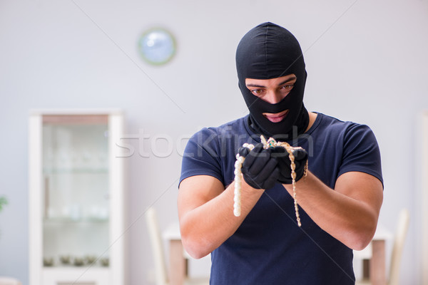 Robber wearing balaclava stealing valuable things Stock photo © Elnur