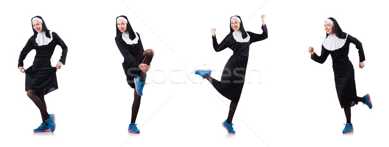 Nun isolated on the white background Stock photo © Elnur