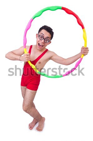 Man hoelahoep sexy gelukkig sport lichaam Stockfoto © Elnur