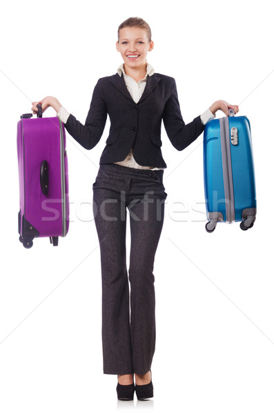 Businesswoman travelling isolated on white Stock photo © Elnur