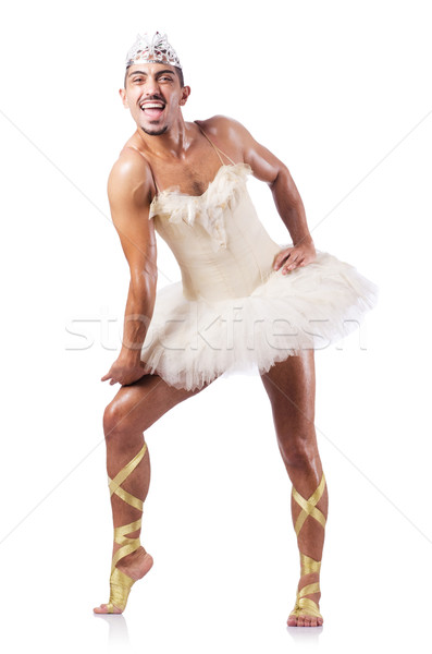 Stock photo: Muscular ballet performer in funny concept