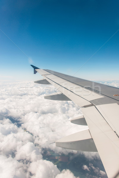 Avion aile sur fenêtre technologie bleu [[stock_photo]] © Elnur