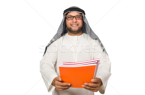 Arab om izolat alb carte cărţi Imagine de stoc © Elnur
