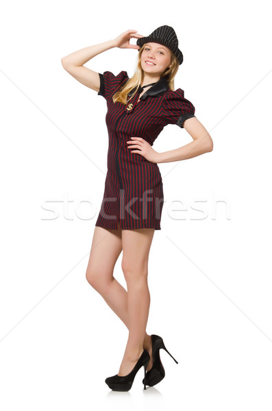 Woman dressed as gangster isolated on white Stock photo © Elnur