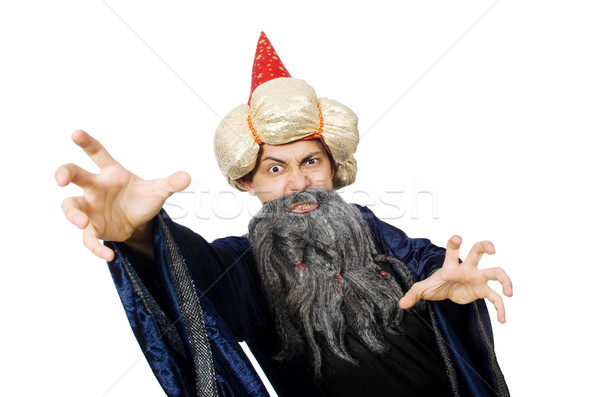 Funny wise wizard isolated on the white Stock photo © Elnur