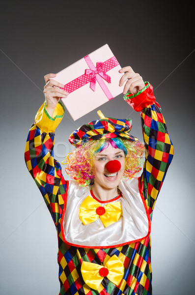 Grappig clown komisch man leuk regenboog Stockfoto © Elnur