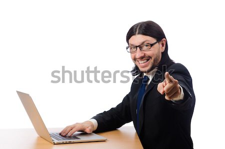 üzletember üzlet izolált fehér számítógép iroda Stock fotó © Elnur
