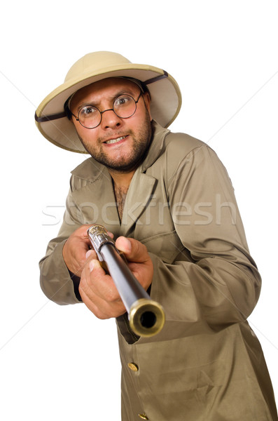 Safari hunter isolated on white Stock photo © Elnur