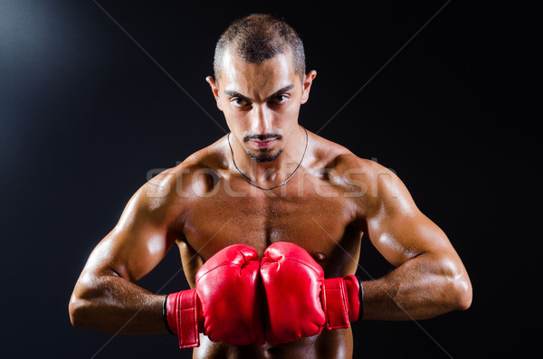 Stock photo: Ripped boxer in sports concept