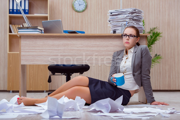 Occupato stressante donna segretario stress ufficio Foto d'archivio © Elnur