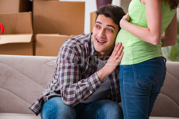 The young couple of man and pregnant wife expecting baby Stock photo © Elnur
