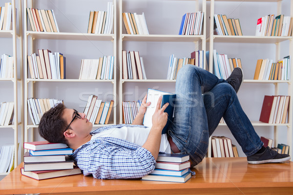 Young student taking break and falling asleep Stock photo © Elnur