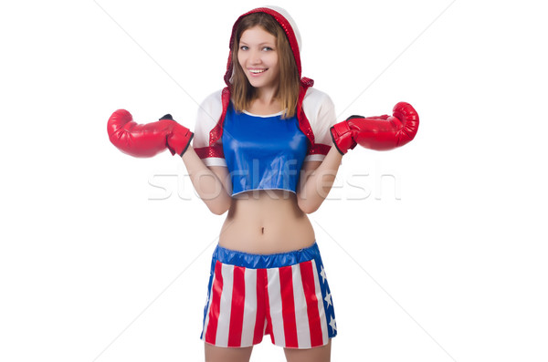 Donna boxer uniforme simboli sport corpo Foto d'archivio © Elnur
