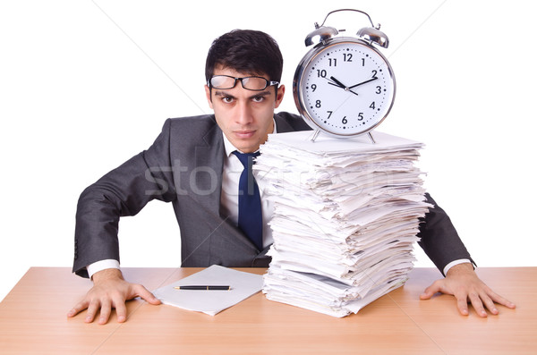 женщину бизнесмен гигант будильник часы работу Сток-фото © Elnur