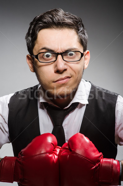 Funny boxer businessman in sport concept Stock photo © Elnur