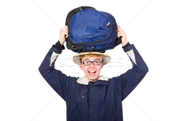 [[stock_photo]]: Drôle · étudiant · Safari · chapeau · affaires