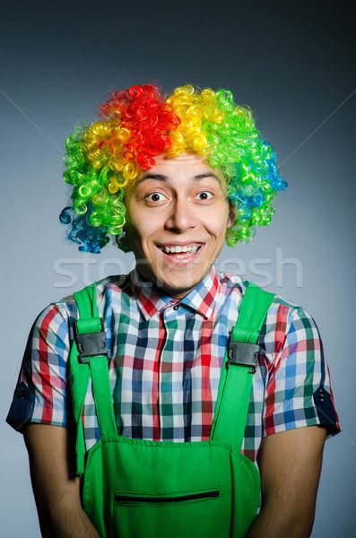 Funny clown against the dark background Stock photo © Elnur