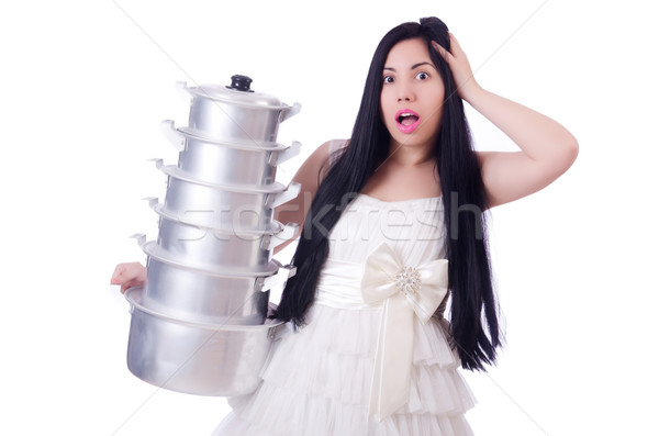 Woman cook isolated on the white background Stock photo © Elnur