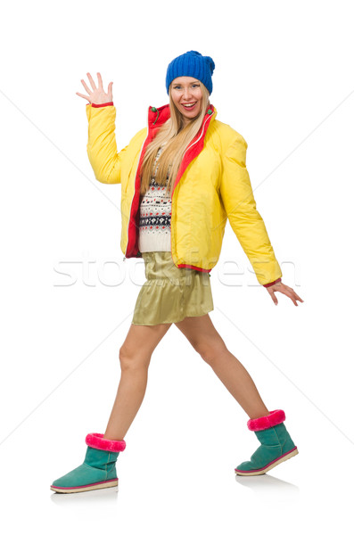 A girl in bright winter clothes isolated on white Stock photo © Elnur