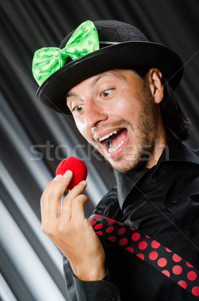  Funny clown in humorous concept against curtain Stock photo © Elnur