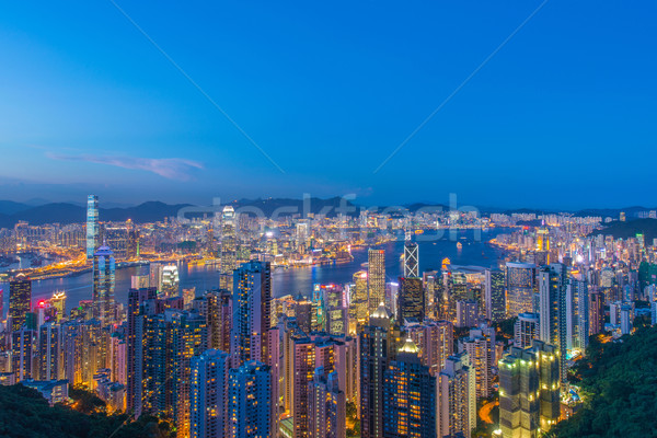 View of Hong Kong during sunset hours Stock photo © Elnur