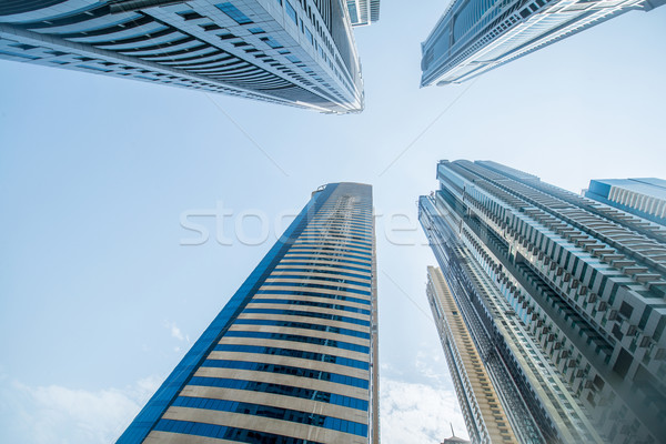 [[stock_photo]]: Dubaï · marina · gratte-ciel · affaires · ciel