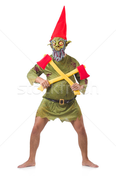 Monster man with axes isolated on white Stock photo © Elnur